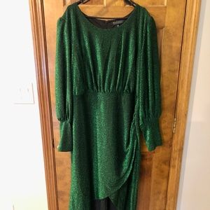 ELOQUII Green Sparkle Long Dress